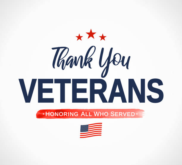 Thank You Veterans card. Honoring all who served. Veterans day. Vector illustration. EPS10